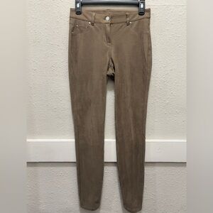 Artisan NY Brown Faux Suede Reptile Skinny Pants Size 0